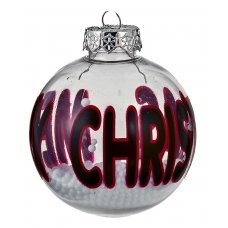 Χριστουγεννιάτικη Μπάλα Διάφανη με Χιόνι στο Εσωτερικό και Κόκκινο "Merry Christmas" (8cm)